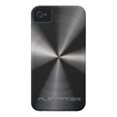 Black Stainless Steel Metal Pattern-Custom Text Case-Mate iPhone Case (Back)