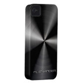 Black Stainless Steel Metal Pattern-Custom Text Case-Mate iPhone Case (Back/Right)