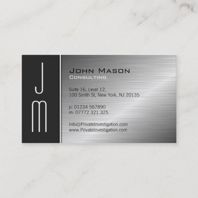 Black Stainless Steel Professional Business Card (Front)