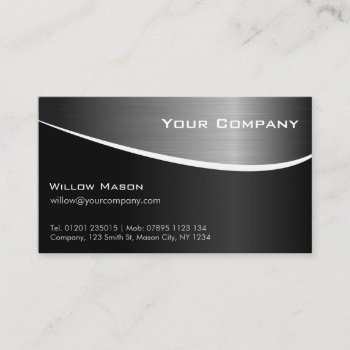 Black Stainless Steel Professional Business Card by ImageAustralia at Zazzle