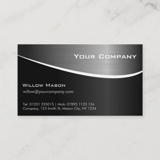 Customizable Black Stainless Steel, Professional Business Card