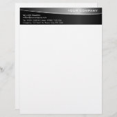 Black Stainless Steel Professional Letterhead v2 | Zazzle