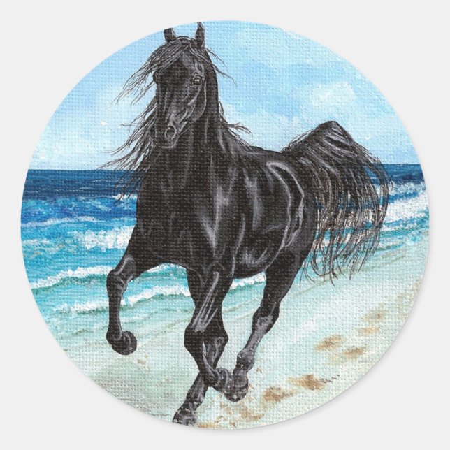 Black Stallion Arabian horse sticker (Front)