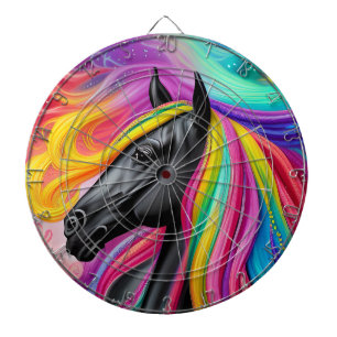 Black Stallion Colorful Mane Dart Board