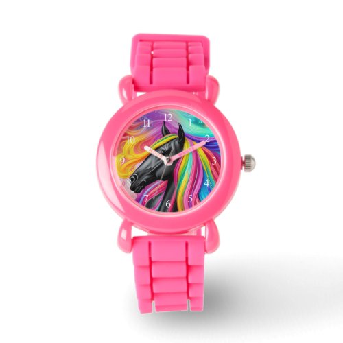 Black Stallion Colorful Mane  Watch