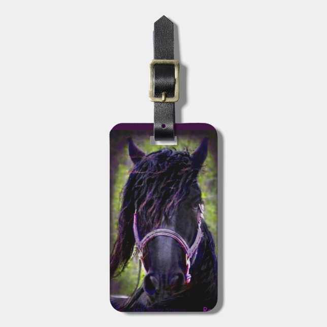Black Stallion Luggage Tag (Front Vertical)