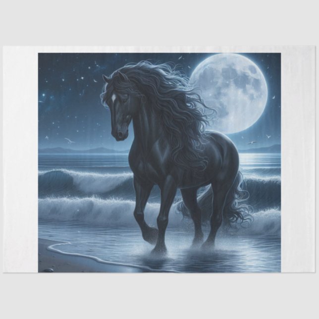 Black Stallion Moonlight Tissue Paper (Front)