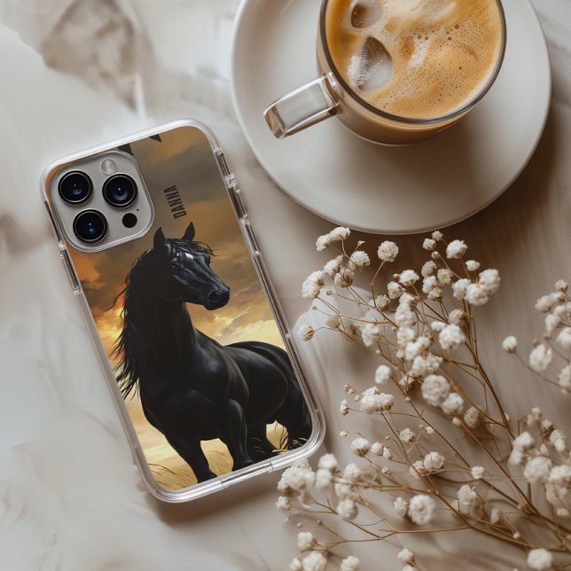 Black Stallion Personalized Name Case-Mate iPhone Case (Creator Uploaded)
