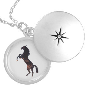 Black Stallion Silver Plated Necklace