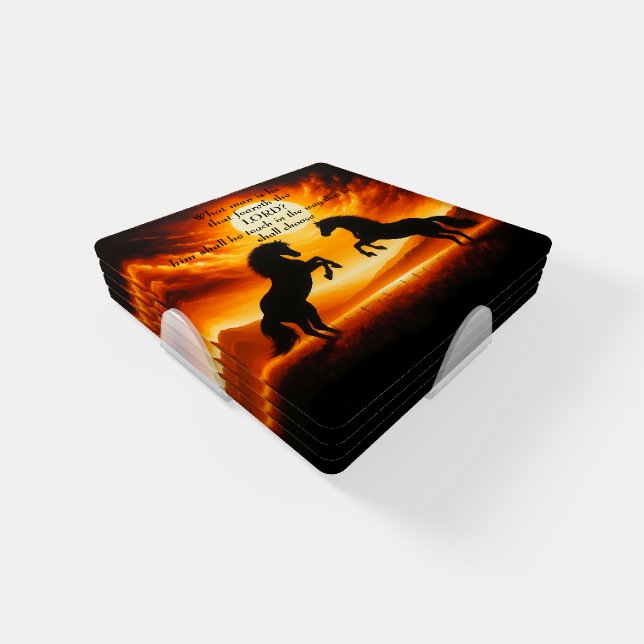 Black Stallone silhouette Coaster Set (Set)