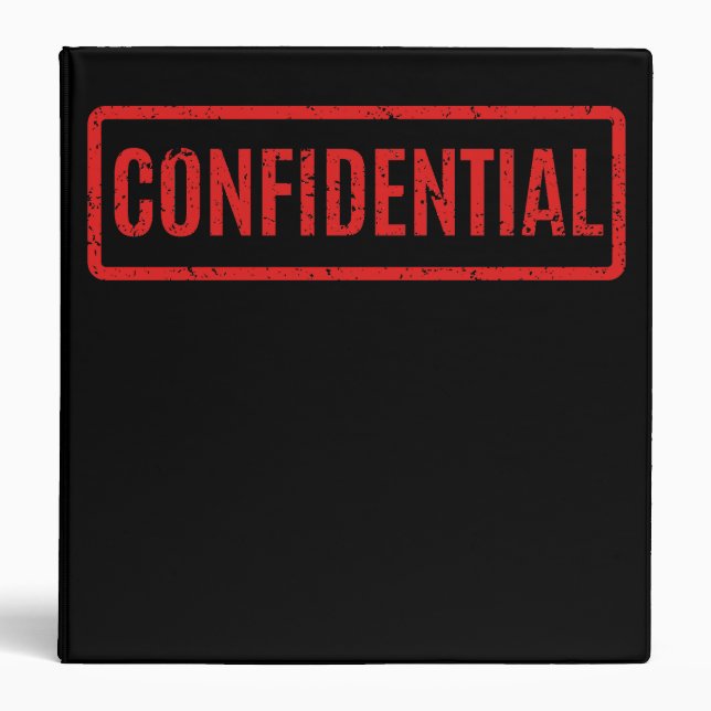 Black Stamped Confidential 3 Ring Binder (Front)