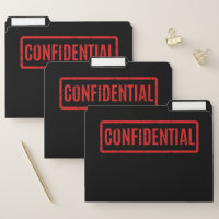 Black Stamped Confidential File Folder