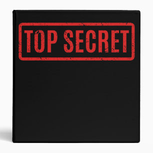 Black Stamped Top Secret 3 Ring Binder