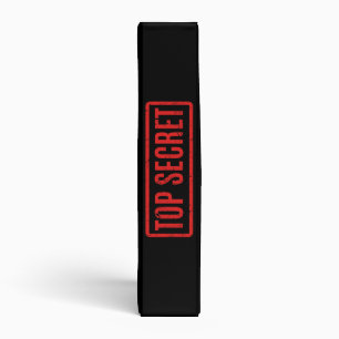 Black Stamped Top Secret 3 Ring Binder