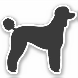 Black Standard Poodle Dog Silhouette Vinyl Sticker