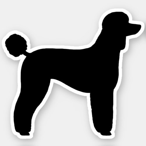Black Standard Poodle Dog Silhouette Vinyl Sticker