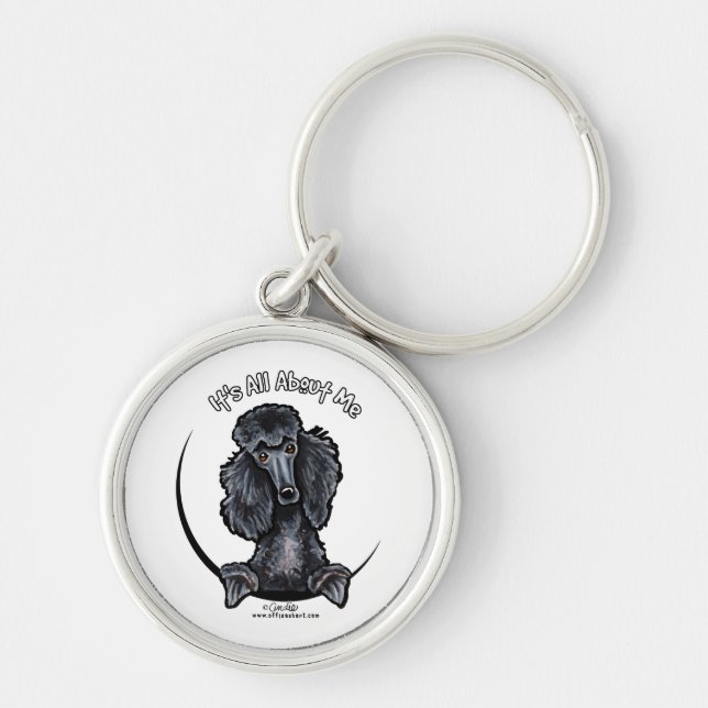 Black Standard Poodle IAAM Keychain (Front)