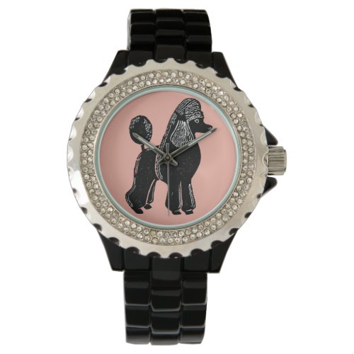 Black Standard Poodle Womens Wristwatch