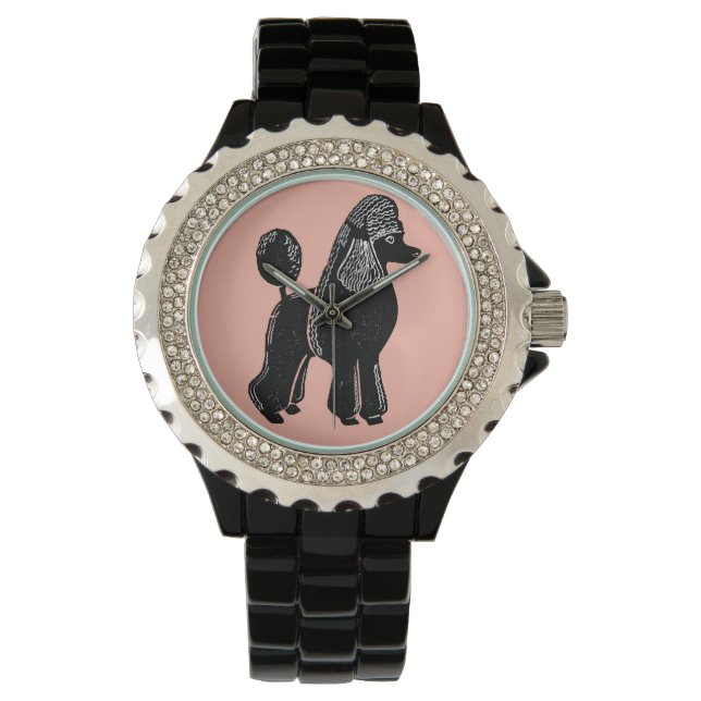 Black Standard Poodle Women's Wristwatch (Front)