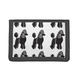 Black Standard Poodles Pattern Wallet