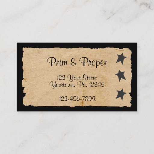 Customizable Black Star Business Card