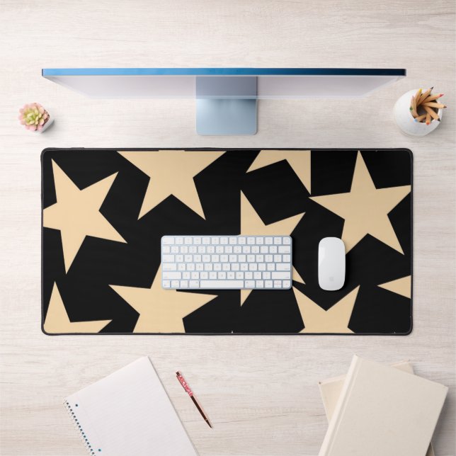 Black Star Celestial Stylish Galaxy-Inspired Desk Mat (Office 1)