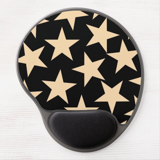 Black Star Celestial Stylish Galaxy-Inspired Gel Mouse Pad (Front)