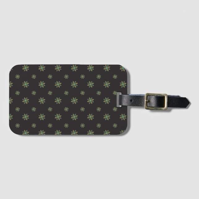 Black Star Designer Luggage Tag (Front Horizontal)