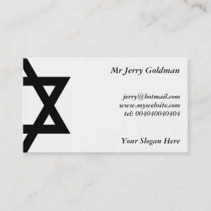 Black Star of David Business Card