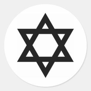 Black Star of David Classic Round Sticker