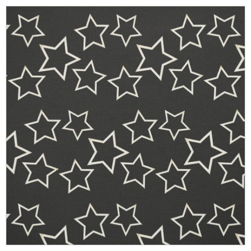 Black Star Pattern Fabric | Zazzle