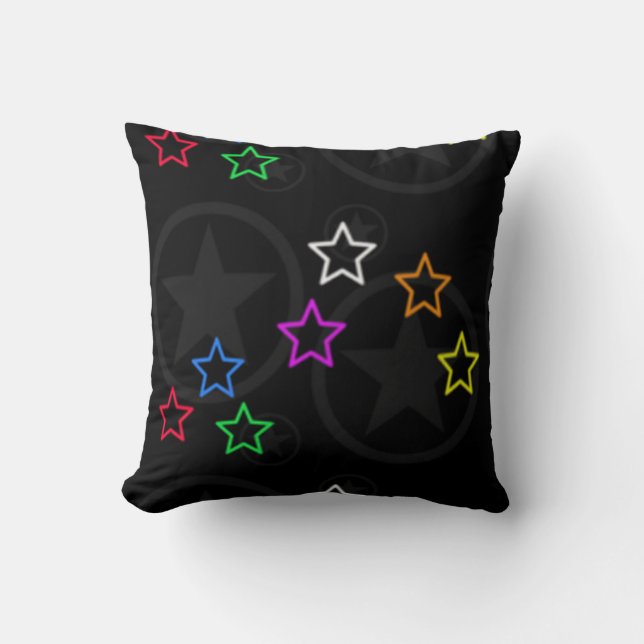 Black Star Pattern Pillow (Front)