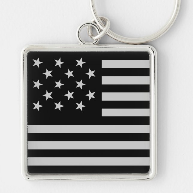 Black Star-Spangled Banner America Flag Keychain (Front)