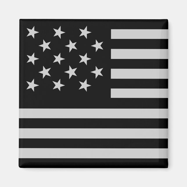 Black Star-Spangled Banner America Flag Magnet (Front)