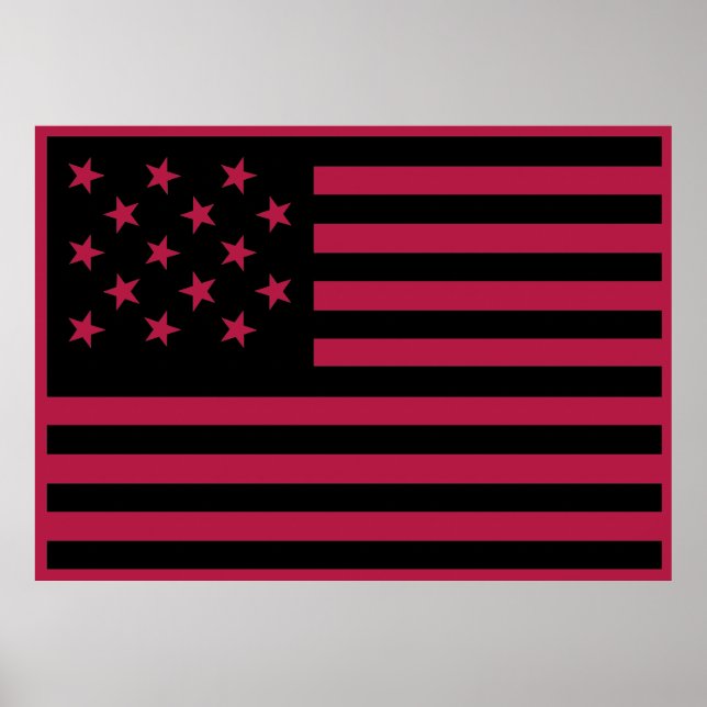 Black Star-Spangled Banner America Flag Poster (Front)