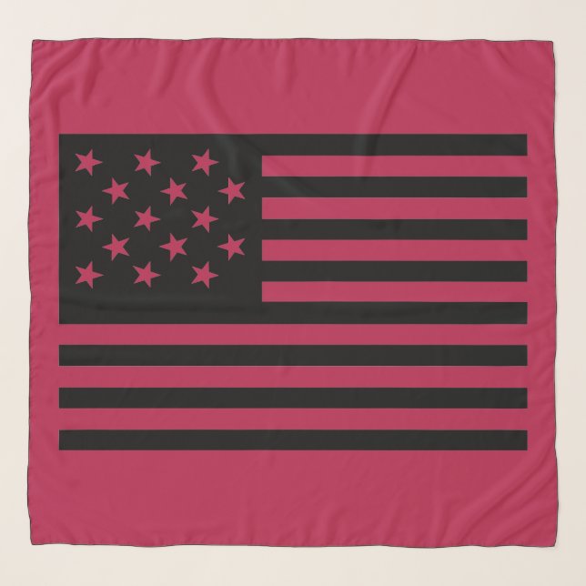 Black Star-Spangled Banner America Flag Scarf (Front)