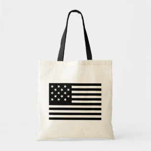 Black Star-Spangled Banner America Flag Tote Bag