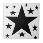 Black Star Tile at Zazzle