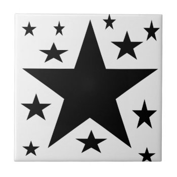 Black Star Tile by DesignImages at Zazzle