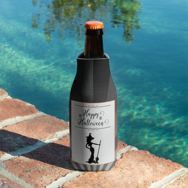 Black Starburst Witch Halloween Bottle Cooler (In Situ Pool)