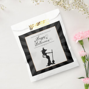 Black Starburst Witch Halloween Favor Bag