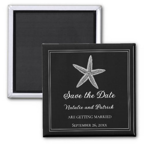 Black Starfish Save the Date Magnet