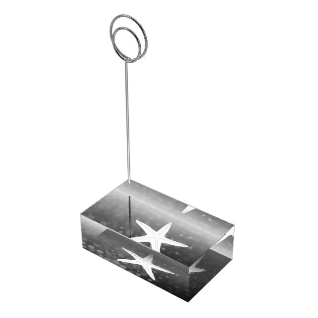 Black Starfish Table Number Card Holder Wedding (Corner)