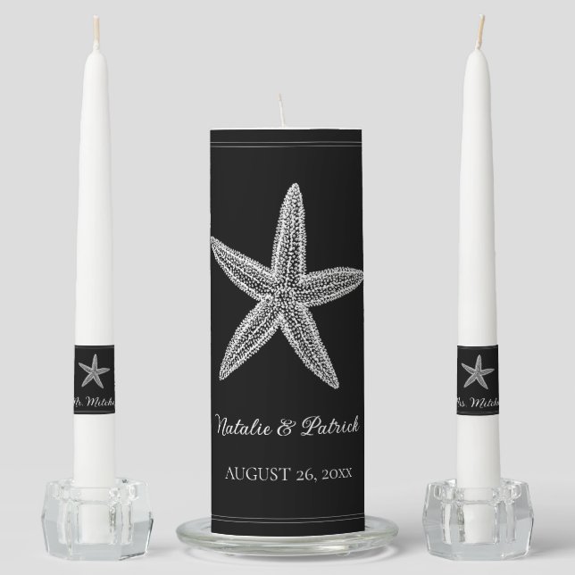 Black Starfish Unity Candle Set (Front)