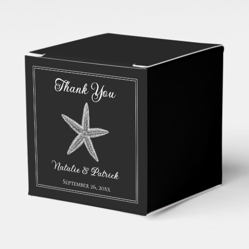 Black Starfish Wedding Favor Boxes