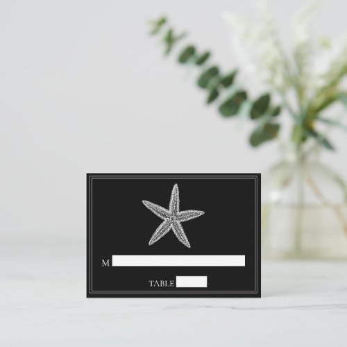 Black Starfish Wedding Place Cards
