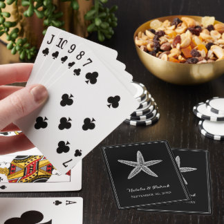 Black Starfish Wedding Poker Cards