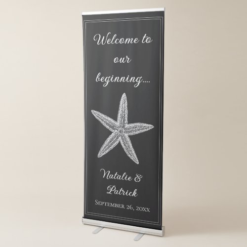 Black Starfish Wedding Retractable Banner