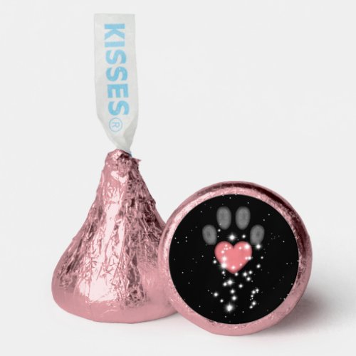 Black Starlight Pink Heart Paw Print Dog Hersheys Kisses