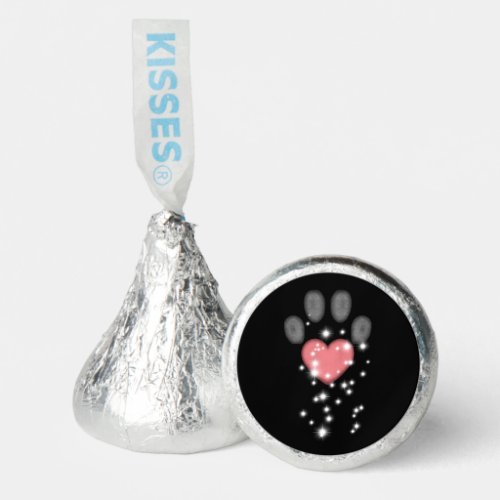 Black Starlight Pink Heart Paw Print Dog Hersheys Kisses